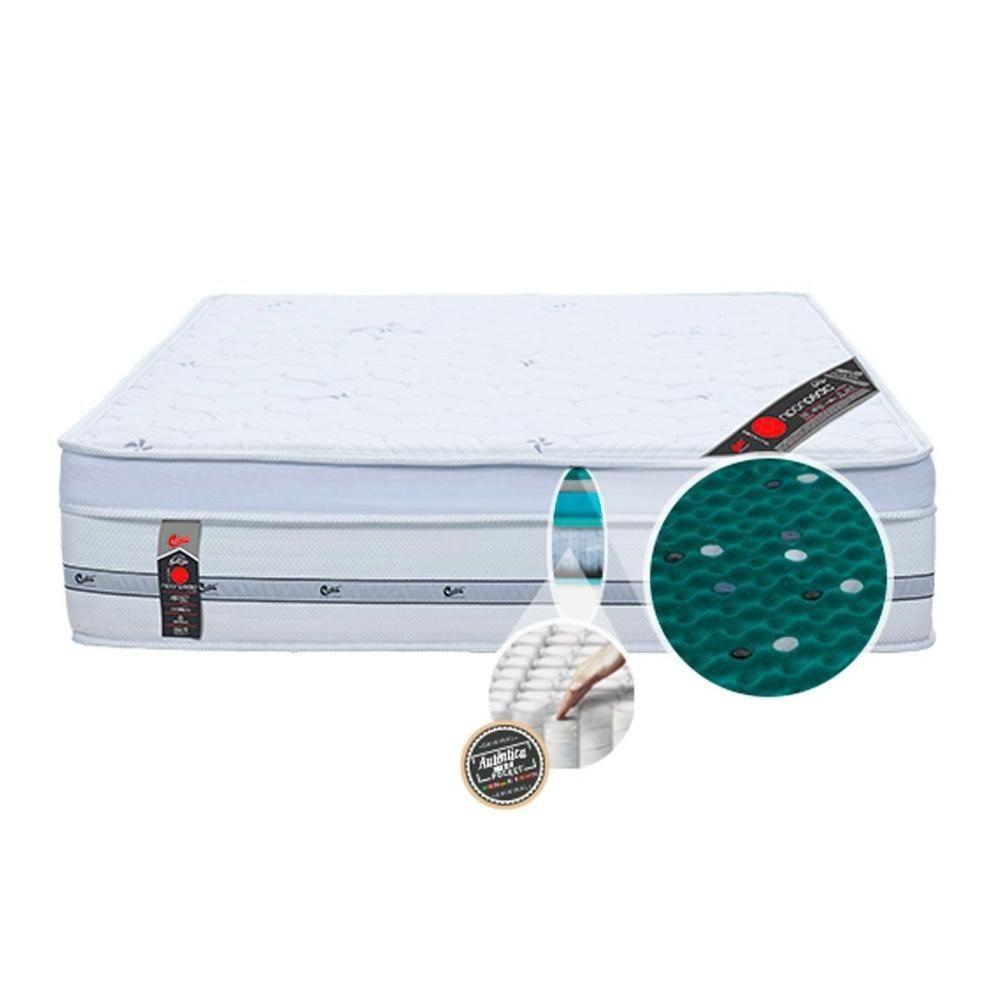 Cama Box Casal: Colchão c/Vibro Massagem Castor Pocket Gold Star Niponpedic Magnético + Base CRC Courano White(138x188) - 5