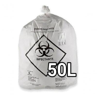 Saco de Lixo Hospitalar Sacos Infectantes 60 Litros 100 Unidades para Resíduos Branco Higipack