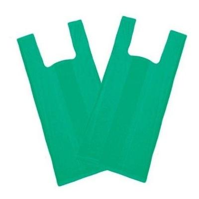 Sacola Plástica Reciclada Reforçada 40x50 Fardo 4 kg Aproximadamente 400 Unidades Verde Higipack