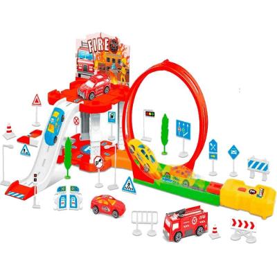 Pista Estacionamento City Fire 43peças com Veículos de Resgate para Estimular Criatividade Well Kids