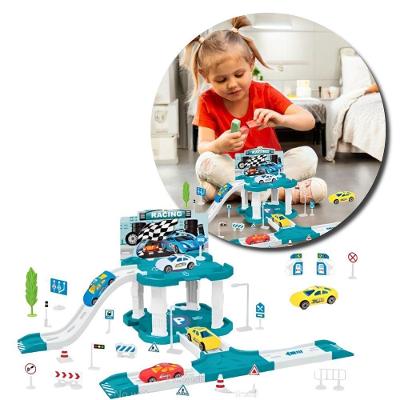 Pista de Brinquedo Estacionamento com 40 Peças com Rampas e 2 Carrinhos Fullcommerce