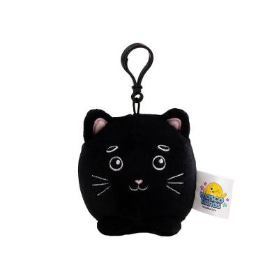 Chaveiro de Pelúcia Lucky 100% Poliéster com Gatinho Tranquilo e Amistoso Preto Imaginarium