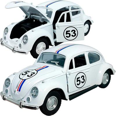 Miniatura de Carro Fusca Herbie Fricção Escala 1:32 Metal Colecionável Branco Outras Marcas