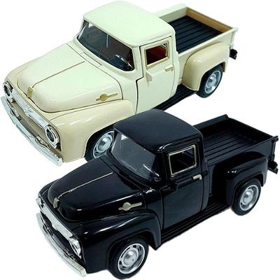Miniatura Colecionável Ford F-100 Pickup Kit 2 Peças em Metal Escala 1:32 Bege Outras Marcas