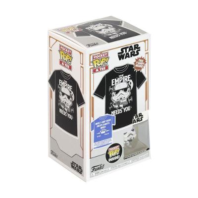 Camiseta Infantil Pop Tees e Pocket Pop Star Wars Stormtrooper g com Estampa do Stormtrooper Branca
