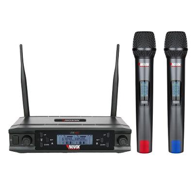 Microfone sem Fio UNK-660 UHF Duplo de Mão 2x300 Canais com Transmissão Digital sem Interferências