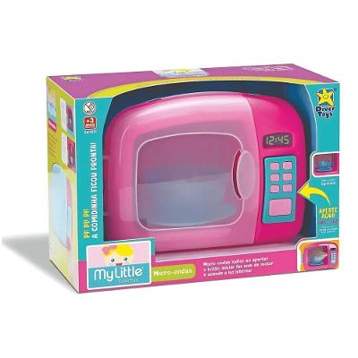 Brinquedo micro-ondas Infantil My Little Colllection com Acessórios para Brincar de Casinha