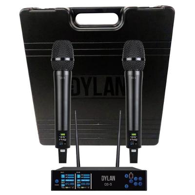 Microfone sem Fio QS-5 com Bastão em Alumínio e Visor LCD Colorido Dylan do Brasil