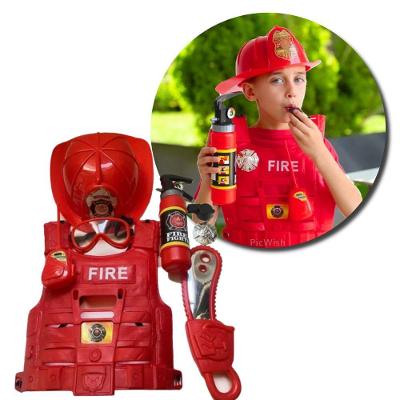 Brinquedo Kit Bombeiro Infantil com Colete, Capacete e Acessórios Educativos para Imaginação