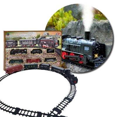 Brinquedo Infantil Trem Locomotivo Infantil com Luz e Trilhos com Vagões Vermelho Fullcommerce