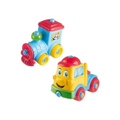 Brinquedo Infantil Kit Caminhão e Trem com Rodas Giratórias e Cores Vibrantes Multicolorido Lua