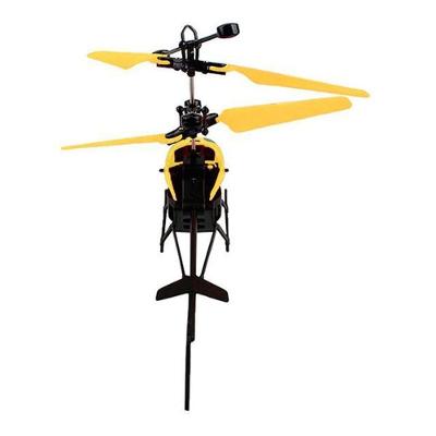 Brinquedo Helicóptero Drone Voa com Luz e Aproximação Infravermelha com Sensor de Mão Amarelo