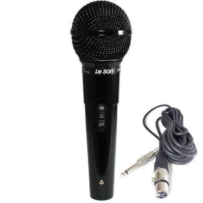Microfone Dinâmico com Fio MC200 com Cápsula de Neodímio e Chave Liga Desliga Preto Leson