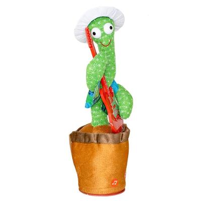 Brinquedo Infantil Cacto Dançante Modelo Guitarra Que Dança Canta e Repete Fala com Bateria USB