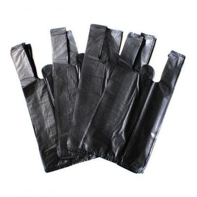 Sacola Plástica Reciclada Alça Camiseta 40x50 com Alça Reforçada Preto Higipack