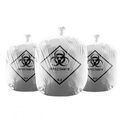 Saco de Lixo Infectante 100 Litros Branco 100 Unid Talge para Resíduos Hospitalares Higipack