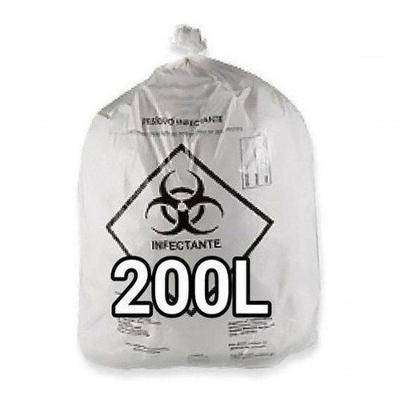 Saco de Lixo Hospitalar para Resíduos Infectantes 200L Branco Leitoso Alta Resistência Higipack