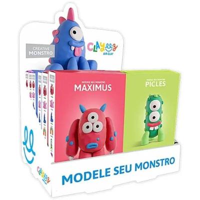 Massinha de Modelar Air Clay Clayeez Creative Monstro 38G Super Leve Que Seca ao Ar Doce Brinquedo