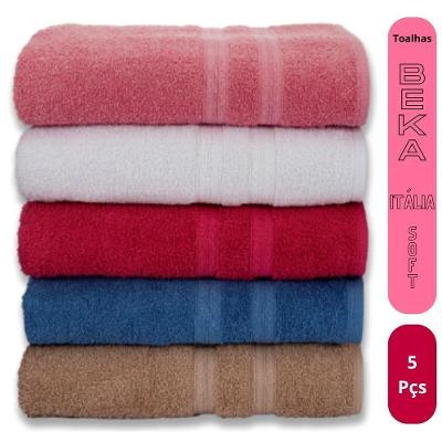 Kit 5 Toalhas de Banho Itália Soft 100% Algodão 430g-m² Super Grossa Felpuda Branco