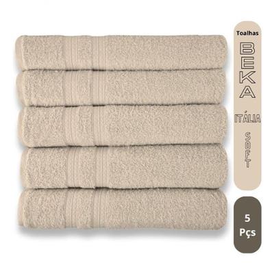 Kit 5 Toalhas de Banho Itália Soft Beka 100% Algodão 430G-M² Felpuda Branco