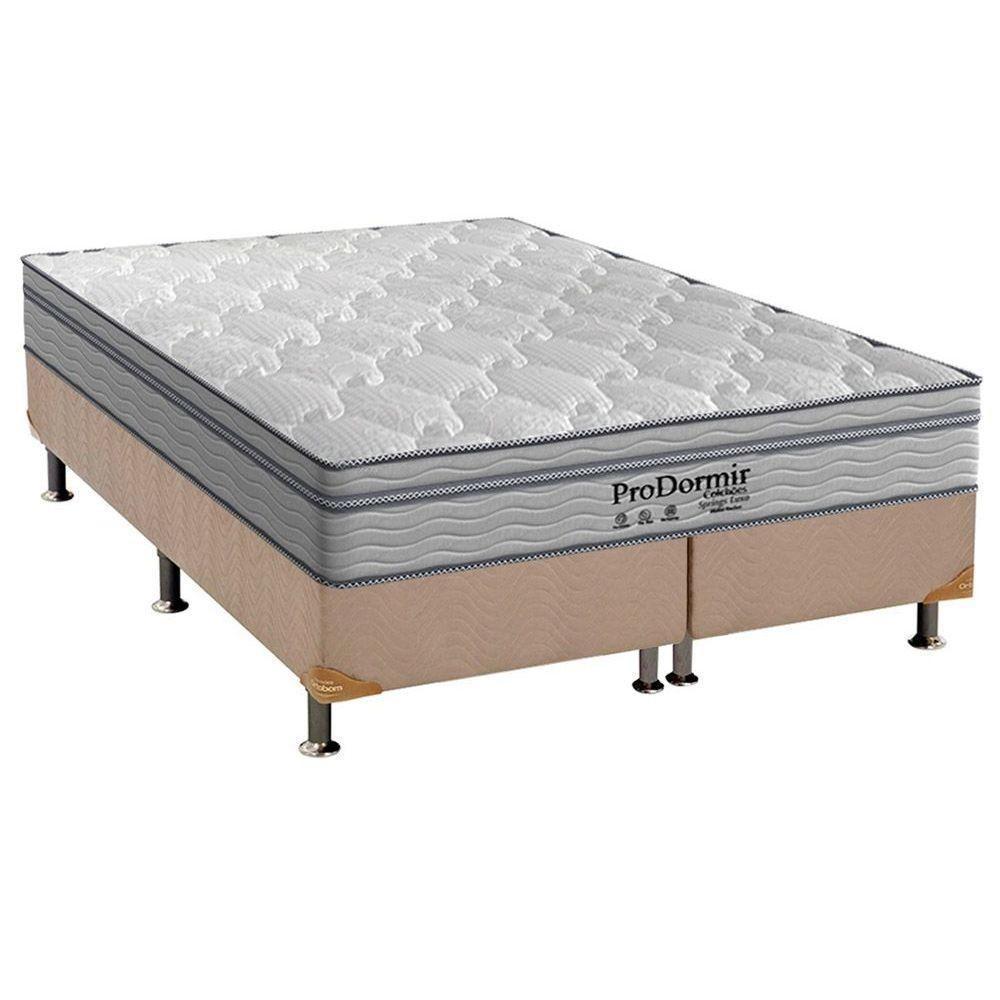 Cama Box King: Colchão Molas Ensacadas Probel MasterPocket ProDormir Springs Luxo + Base CRC Suede Clean(193x203) - 1