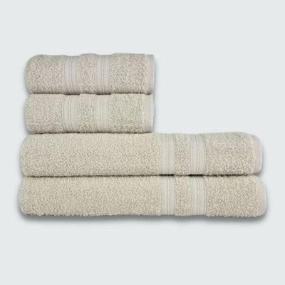 Jogo De Toalha 4 Pçs Gigante Felpuda Itália Soft 100% Algodão Bege