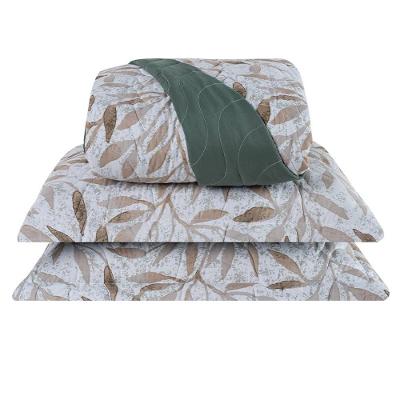 Cobre Leito Queen Colori Dupla Face 200 Fios 3 Peças - Outono Verde