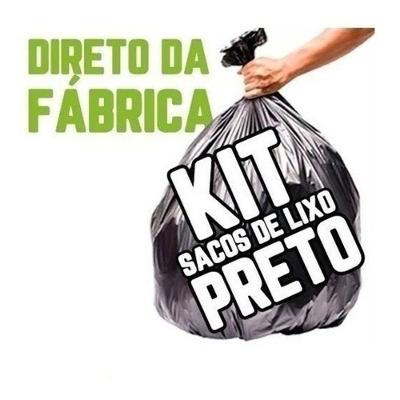 Kit Saco para Lixo 100 Litros Preto com Álcool Gel 500ML Higipack