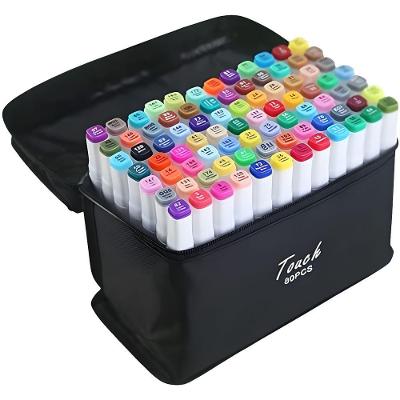 Kit de Marcadores Permanentes Estojo 120 Cores Ponta Dupla para Arte e Lettering Preto Estoquee