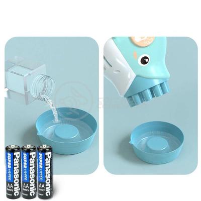 Kit Brinquedo de Bolhas de Sabão Golfinho Bolhudo com Pilhas AA e Frasco para Mistura Azul Smart