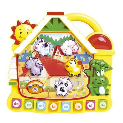 Teclado Educativo Musical Infantil Fazendinha com Som e Luz Que Estimula Coordenação Motora DM Toys