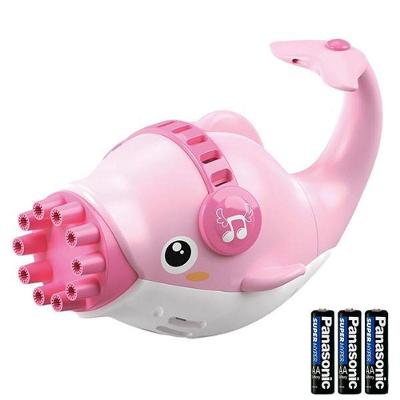 Kit Brinquedo de Bolhas de Sabão Infantil Golfinho Bolhudo com 3 Pilhas AA Rosa Smart Bracelet