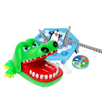 Jogo de Tabuleiro Infantil Kit Crocodilo Morde Dedo Pula Pirata Quebra Gelo do Pinguim Raciocínio