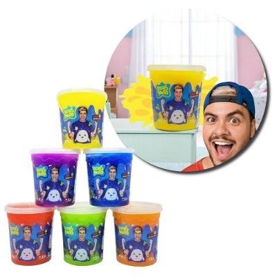 Slime Gelástica Luccas Neto Não Gruda 180GR Textura Macia e Elástica Verde Laranja Roxo Fullcommerce