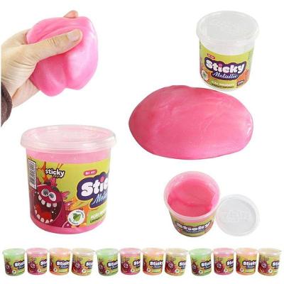 Slime Pote de Slime Geleca 130 Gramas Metálico Elástico Atóxico Textura Elástica e Macia Prata Yeet