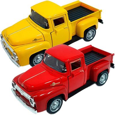 Miniatura de Carrinho Colecionável Ford F-100 Pickup Kit 2PÇS Metal Amarelo e Vermelho Outras Marcas