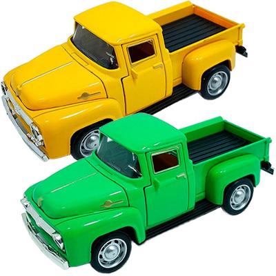 Miniatura Colecionável Pickup F-100 Kit 2PÇS em Metal com Fricção Amarelo e Verde Outras Marcas