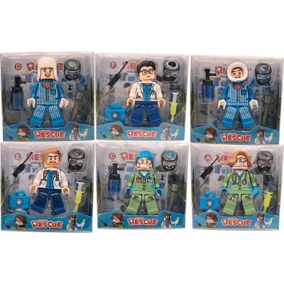 Mini Figura Resgate Médico Infantil com Acessórios Articulados Branco Toy King