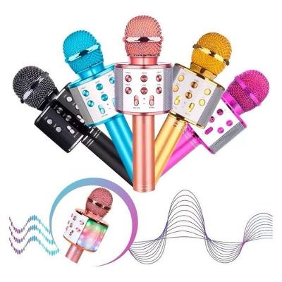 Microfone Infantil de Karaokê sem Fio Bluetooth WS-858 com Auto-Tune Ajustável Preto OEM