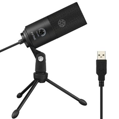 Microfone USB K669 para Transmissão e Gravação ao Vivo com Padrão Cardióide Preto Fifine Official