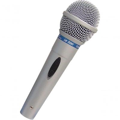 Microfone Profissional Mc-200 com Cápsula Dinâmica Neodímio e Chave ON-OFF Prata Leson