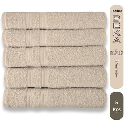 Kit Toalha de Banho Itália Soft Beka 5 Peças 100% Algodão 430g-m² Felpuda Branco