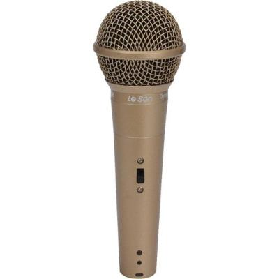 Microfone de Mão Dinâmico LS58 com Cápsula de Ímã de Neodímio Cardióide Champanhe Leson