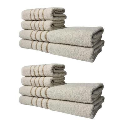 Kit de Toalhas Montreal 4 Banho 4 Rosto 8 Peças 100% Algodão 330G-M² Bege
