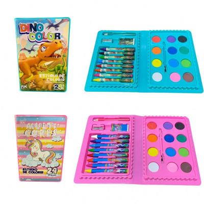 Maleta de Pintura Infantil OEM 24 Peças com Giz de Cera e Tinta Aquarela