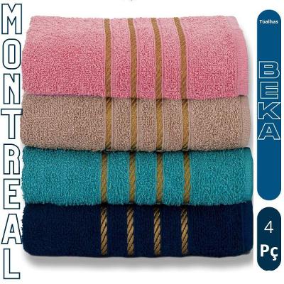 Kit de Toalha de Banho Montreal 4 Peças 100% Algodão 330G-M² Alta Absorção Liso-Sólido