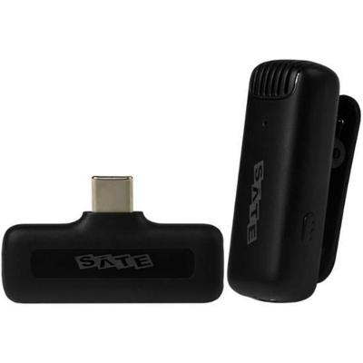 Microfone de Lapela sem Fio A-MK141 com Conexão USB TYPE-C para Gravações de Voz em Dispositivos