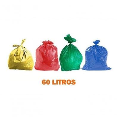 Saco de Lixo Kit para 60 Litros para Coleta Seletiva 59 X 70 cm Amarelo Azul Vermelho