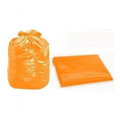 Saco de Lixo Colorido 60 Litros 100 un Laranja 0,6 Micras para Uso Diário Higipack
