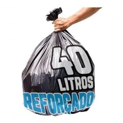 Saco de Lixo 40 Litros Preto Reforçado 55CM X 59CM com 100 Unidades Higipack